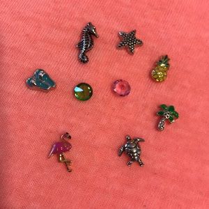 Origami Owl set of 9 tropical/summer charms